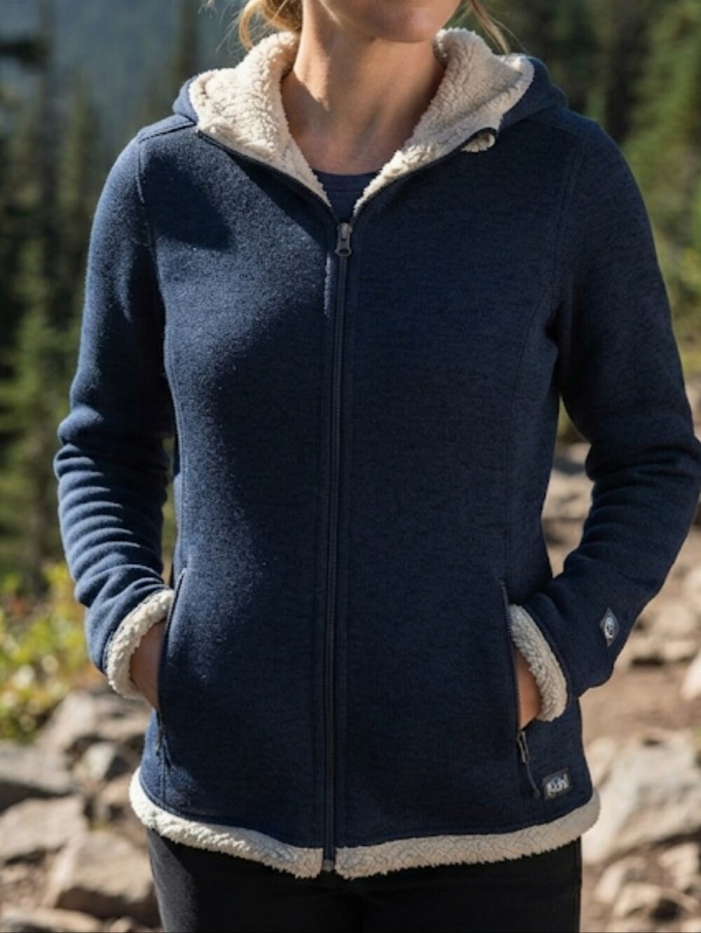 Kuhl Women Alska Full Zip Hood Fleece  Sweater Pullover sz M